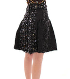 Dolce & Gabbana Black Crystal Handmade Above Knee Skirt - Zeiniez