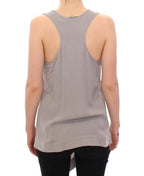 Comeforbreakfast Gray Viscose Tank Top Shirt Blouse - Zeiniez