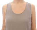 Comeforbreakfast Gray Viscose Tank Top Shirt Blouse - Zeiniez