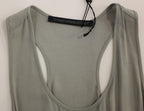 Comeforbreakfast Gray Viscose Tank Top Shirt Blouse - Zeiniez