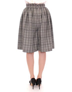 NOEMI ALEMÁN Gray Checkered Wool Shorts Skirt - Zeiniez