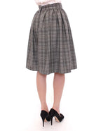 NOEMI ALEMÁN Gray Checkered Wool Shorts Skirt - Zeiniez