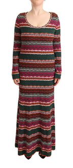 Missoni Multicolor Stripe Wool Knitted Maxi Sheath Dress - Zeiniez
