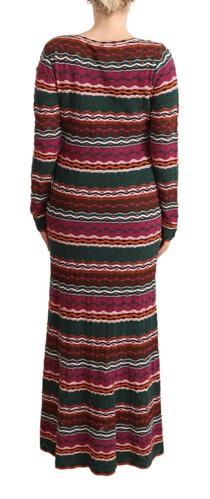 Missoni Multicolor Stripe Wool Knitted Maxi Sheath Dress - Zeiniez