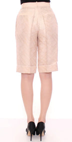 Zeyneptosun Beige Brocade Above Knee Shorts - Zeiniez