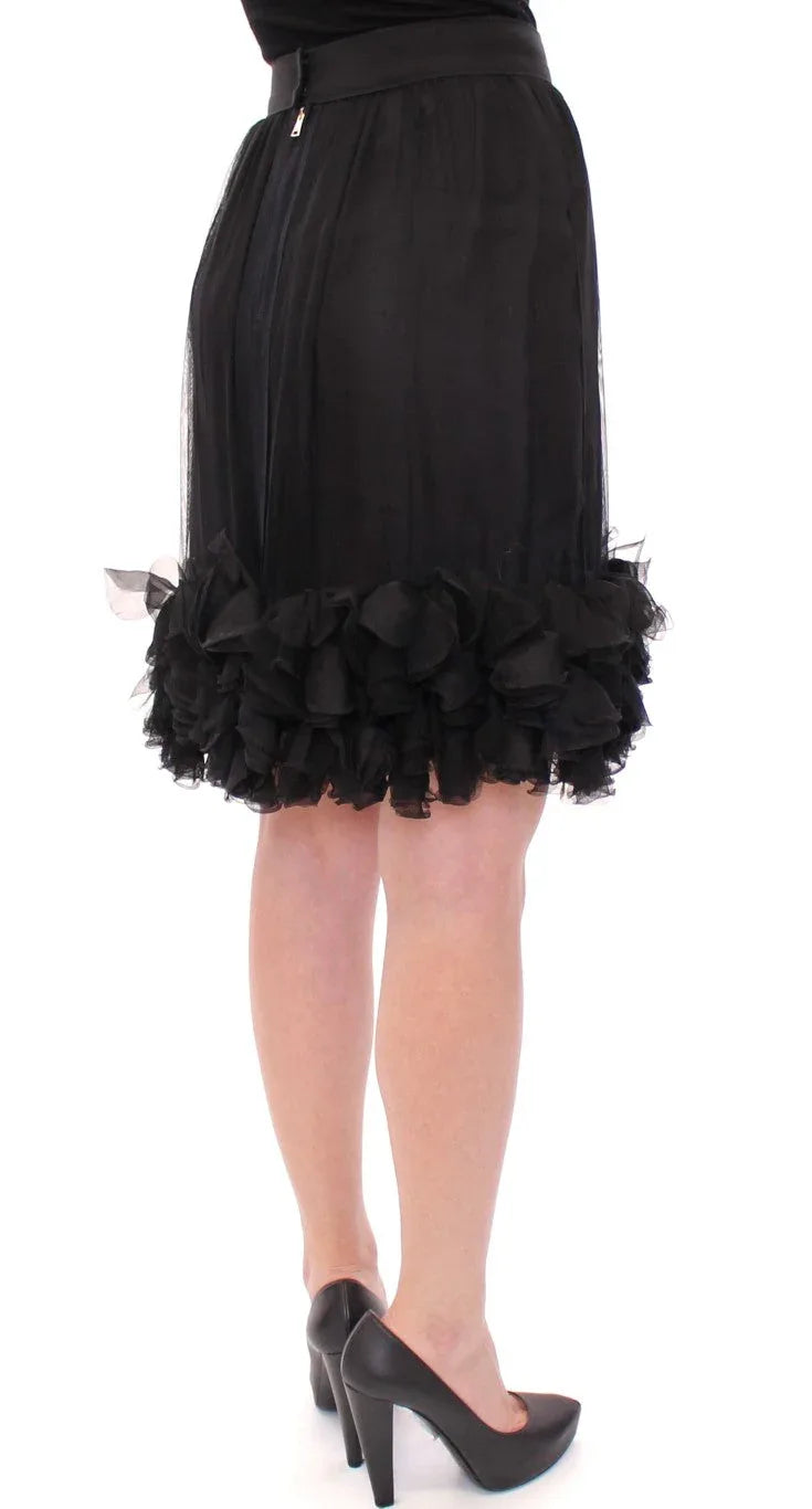 Dolce & Gabbana Black Silk Transparent Above Knees Skirt - Zeiniez
