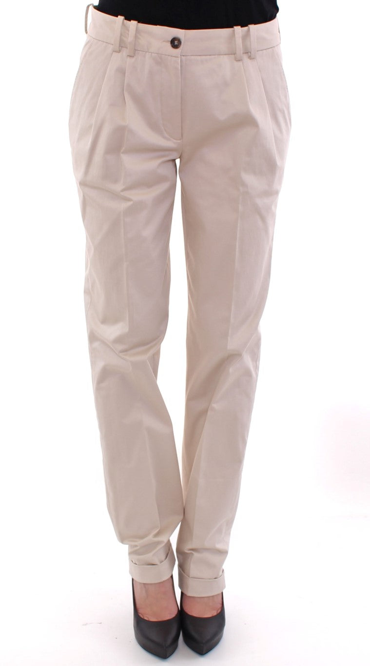 Dolce & Gabbana Beige Cotton Chinos Pants Dolce & Gabbana