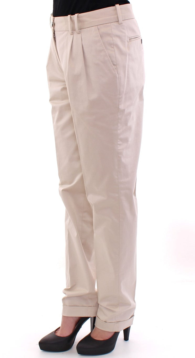 Dolce & Gabbana Beige Cotton Chinos Pants Dolce & Gabbana