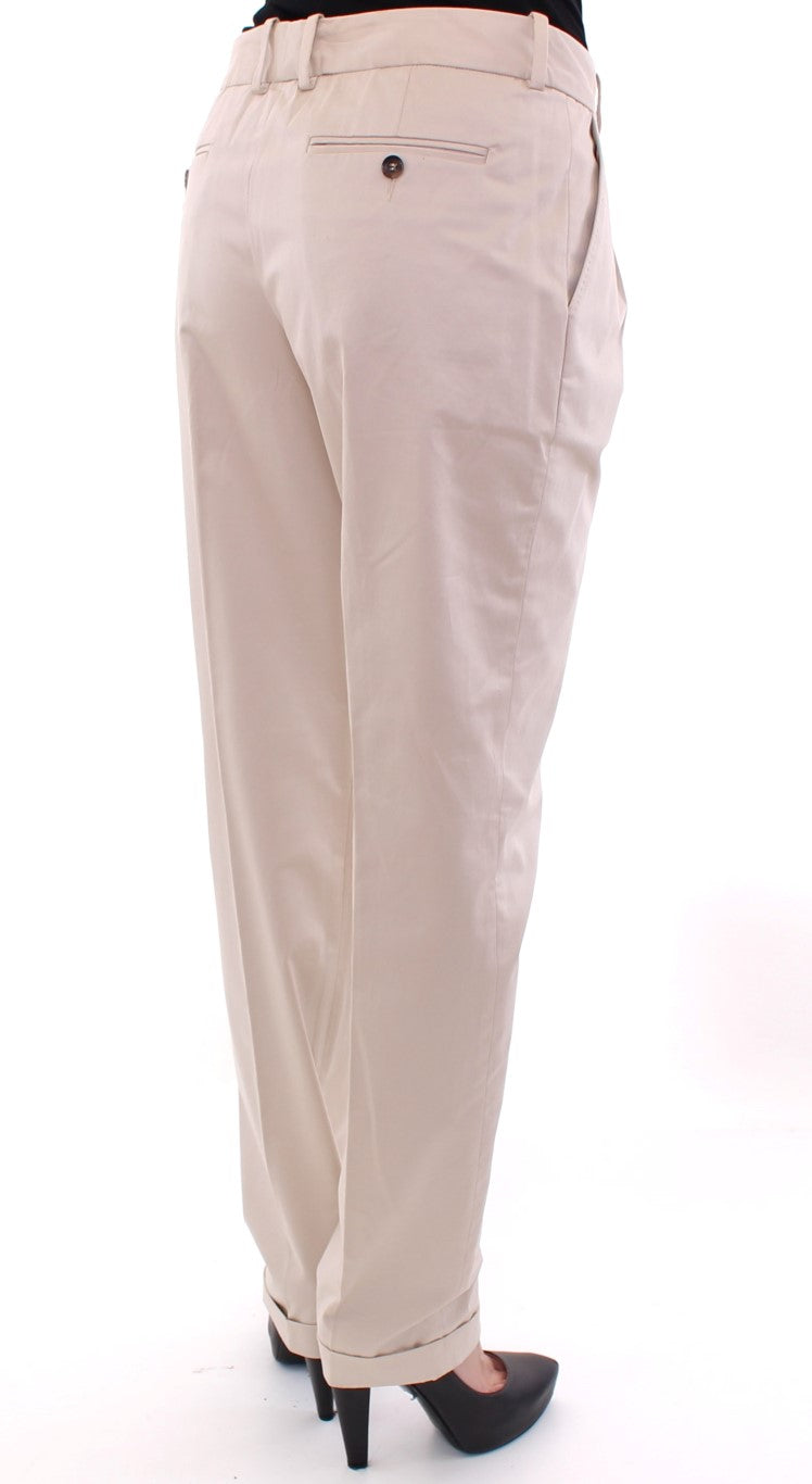 Dolce & Gabbana Beige Cotton Chinos Pants Dolce & Gabbana