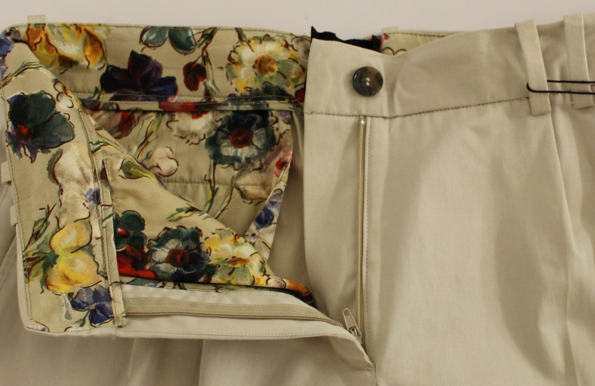Dolce & Gabbana Beige Cotton Chinos Pants Dolce & Gabbana