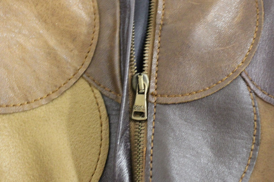 Dolce & Gabbana Brown Patchwork Leather Straight Skirt Dolce & Gabbana