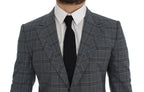 Dolce & Gabbana Blue Checkered Slim Fit Blazer Jacket Dolce & Gabbana