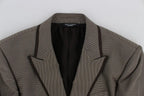 Dolce & Gabbana Brown Slim Fit Silk Two Button Blazer Dolce & Gabbana