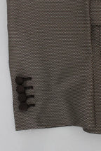 Dolce & Gabbana Brown Slim Fit Silk Two Button Blazer Dolce & Gabbana