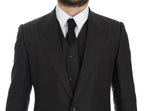 Dolce & Gabbana Gray Slim Fit Linen Blazer Jacket Dolce & Gabbana