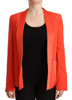CO|TE Orange Long Sleeves Acetate Blazer Pocket Overcoat Jacket - Zeiniez