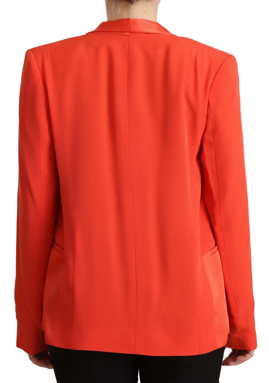 CO|TE Orange Long Sleeves Acetate Blazer Pocket Overcoat Jacket - Zeiniez