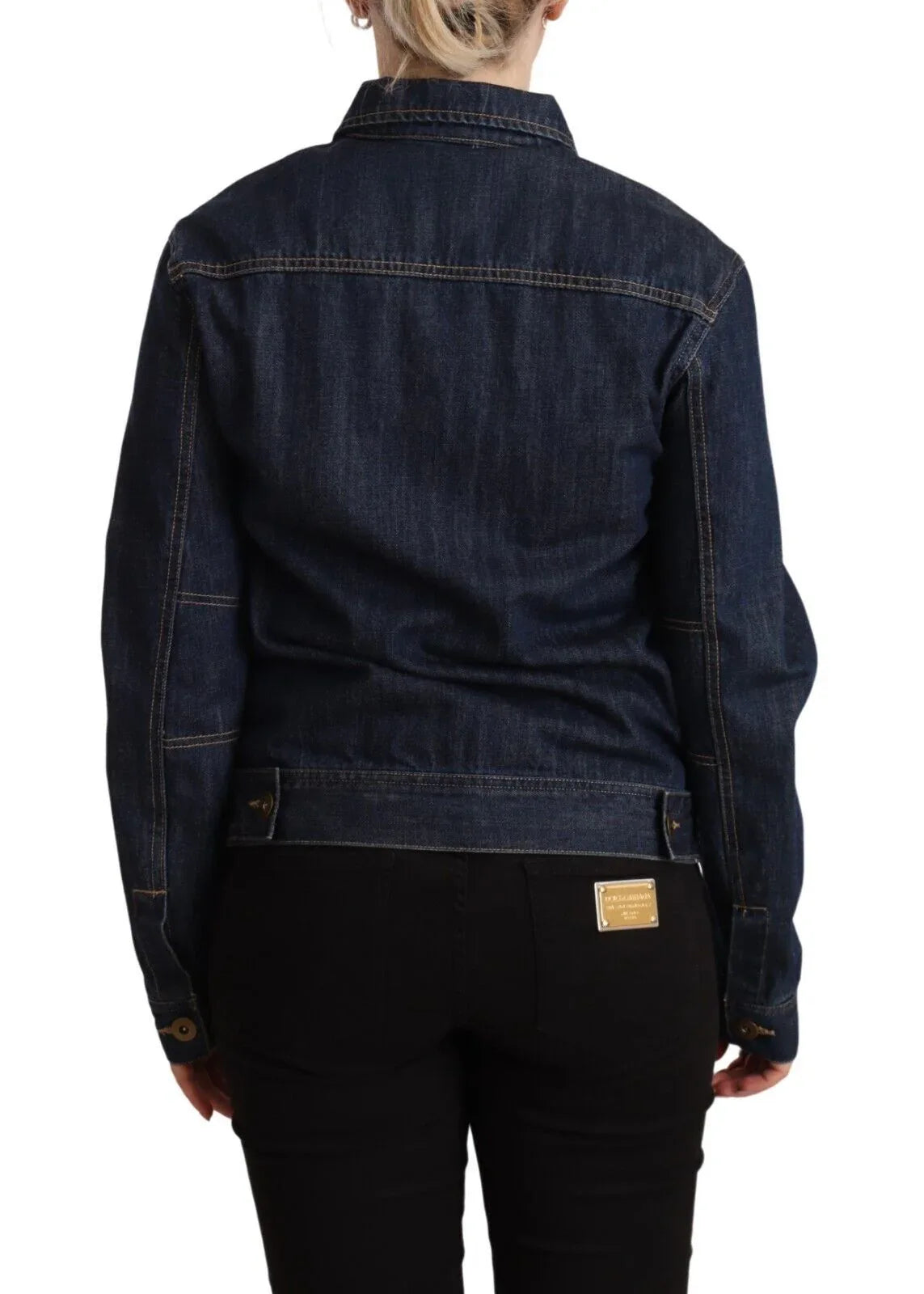 Master Coat Dark Blue Button Down Long Sleeves Denim Jacket - Zeiniez