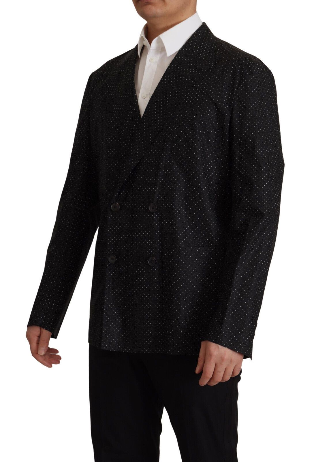 Dolce & Gabbana Black Polka Dotted Cotton Blazer Jacket - Zeiniez