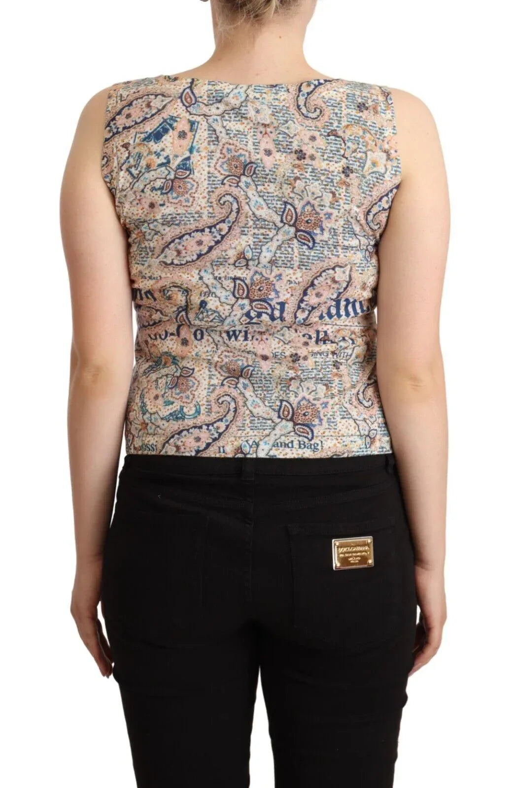 John Galliano Multicolor Cotton Sleeveless V-neck Tank Top - Zeiniez