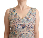 John Galliano Multicolor Cotton Sleeveless V-neck Tank Top - Zeiniez