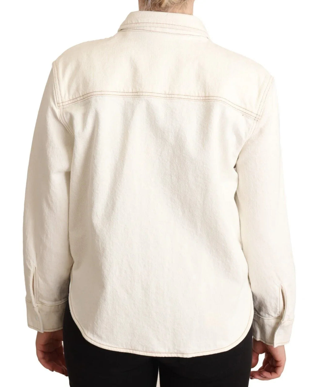 Levi's White Cotton Collared Long Sleeves Button Down Polo Top - Zeiniez