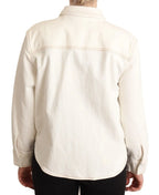 Levi's White Cotton Collared Long Sleeves Button Down Polo Top - Zeiniez