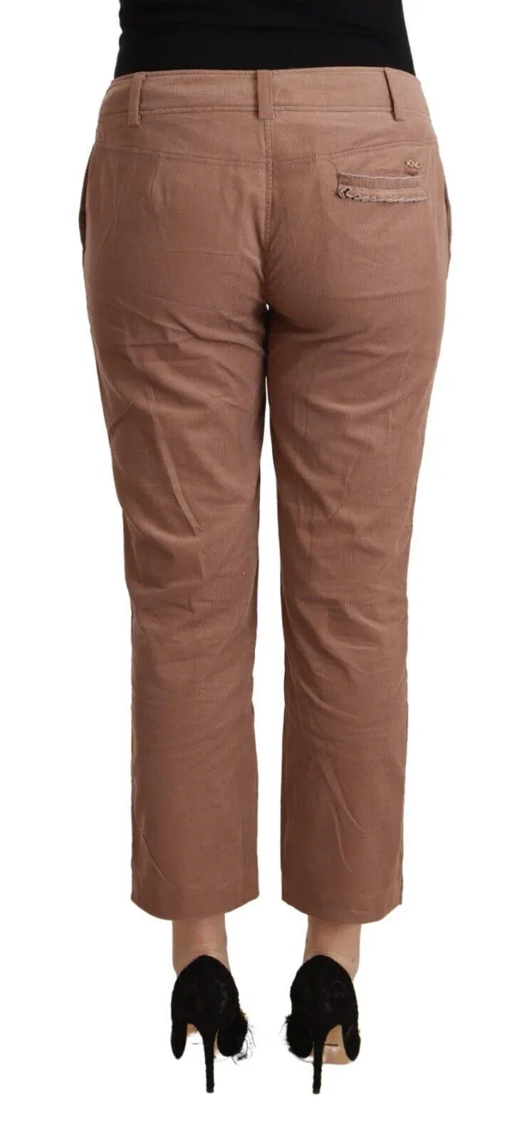 Costume National Brown Cotton Tapered Cropped Pants - Zeiniez