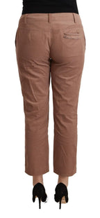 Costume National Brown Cotton Tapered Cropped Pants - Zeiniez