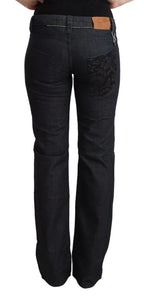 Exte Dark Blue Cotton Stretch Low Waist Straight Denim Jeans - Zeiniez