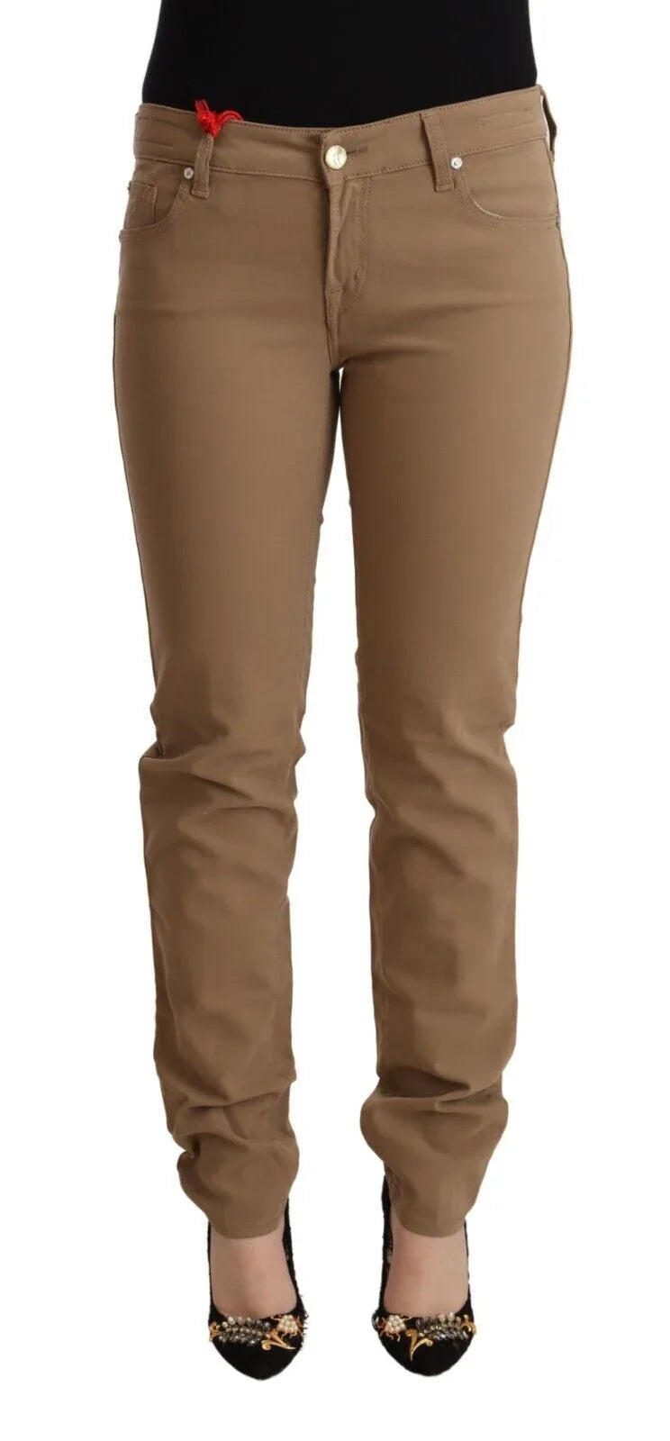 Jacob Cohen Brown Cotton Stretch Mid Waist Skinny Pants - Zeiniez
