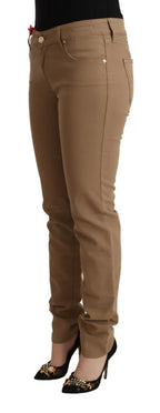 Jacob Cohen Brown Cotton Stretch Mid Waist Skinny Pants - Zeiniez