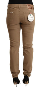 Jacob Cohen Brown Cotton Stretch Mid Waist Skinny Pants - Zeiniez