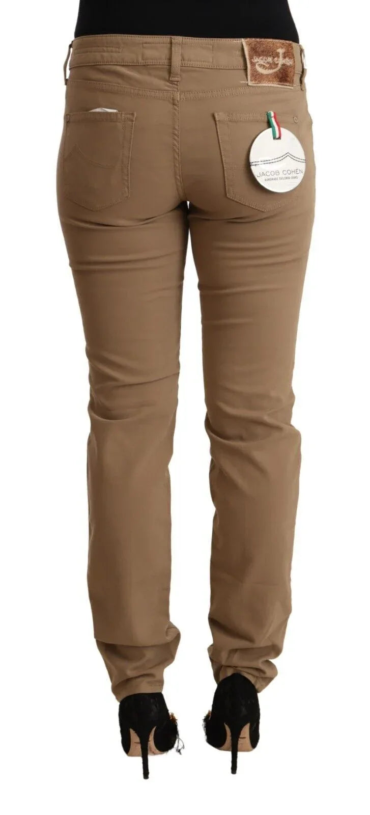 Jacob Cohen Brown Cotton Stretch Mid Waist Skinny Pants - Zeiniez