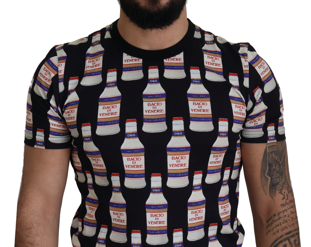 Dolce & Gabbana Black Bacio Di Venere Cotton Crew T-shirt - Zeiniez