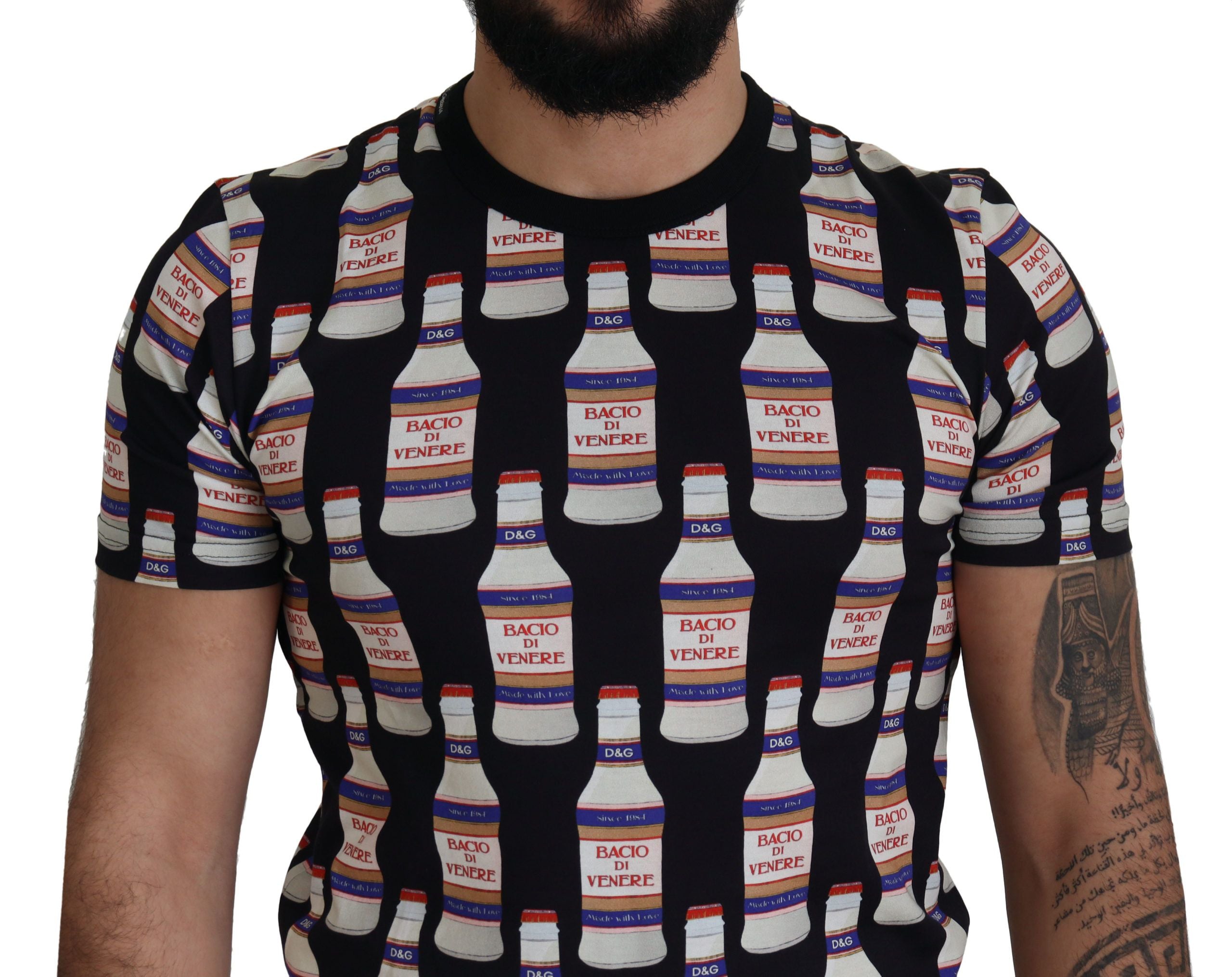 Dolce & Gabbana Black Bacio Di Venere Cotton Crew T-shirt - Zeiniez