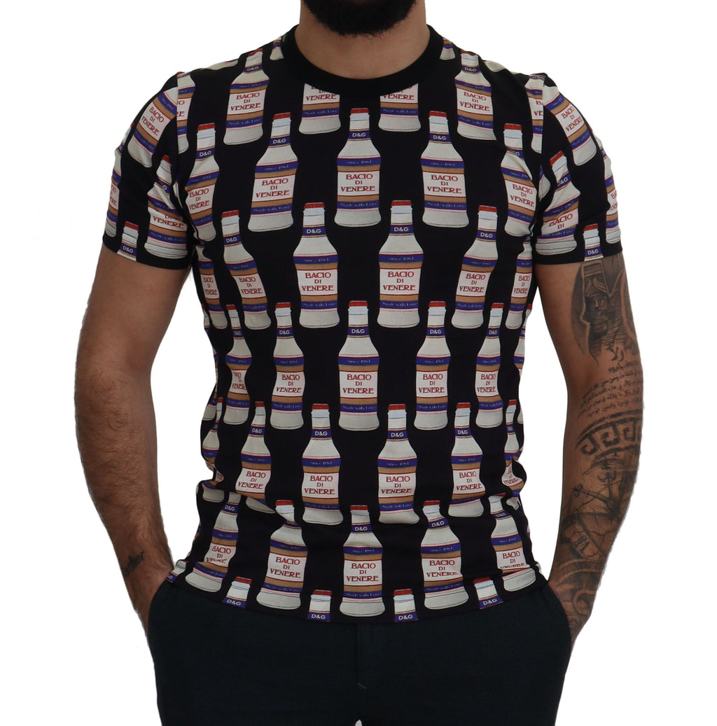Dolce & Gabbana Black Bacio Di Venere Cotton Crew T-shirt - Zeiniez