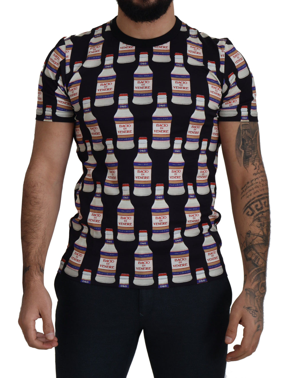 Dolce & Gabbana Black Bacio Di Venere Cotton Crew T-shirt - Zeiniez