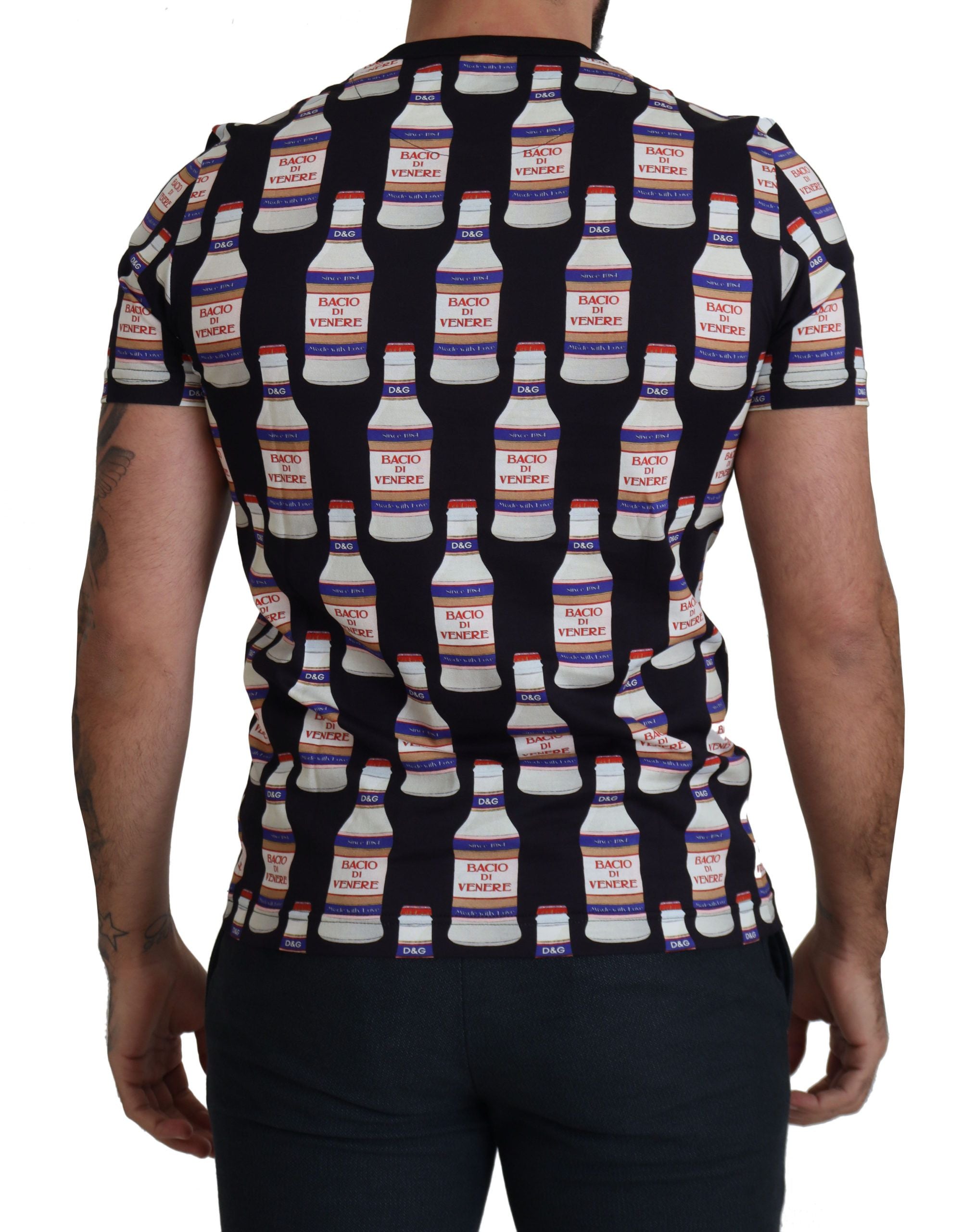 Dolce & Gabbana Black Bacio Di Venere Cotton Crew T-shirt - Zeiniez