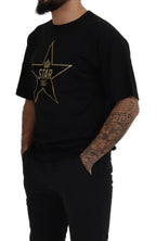 Dolce & Gabbana Black Gold STAR Crown DG Cotton Crewneck T-shirt - Zeiniez