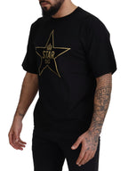 Dolce & Gabbana Black Gold STAR Crown DG Cotton Crewneck T-shirt - Zeiniez