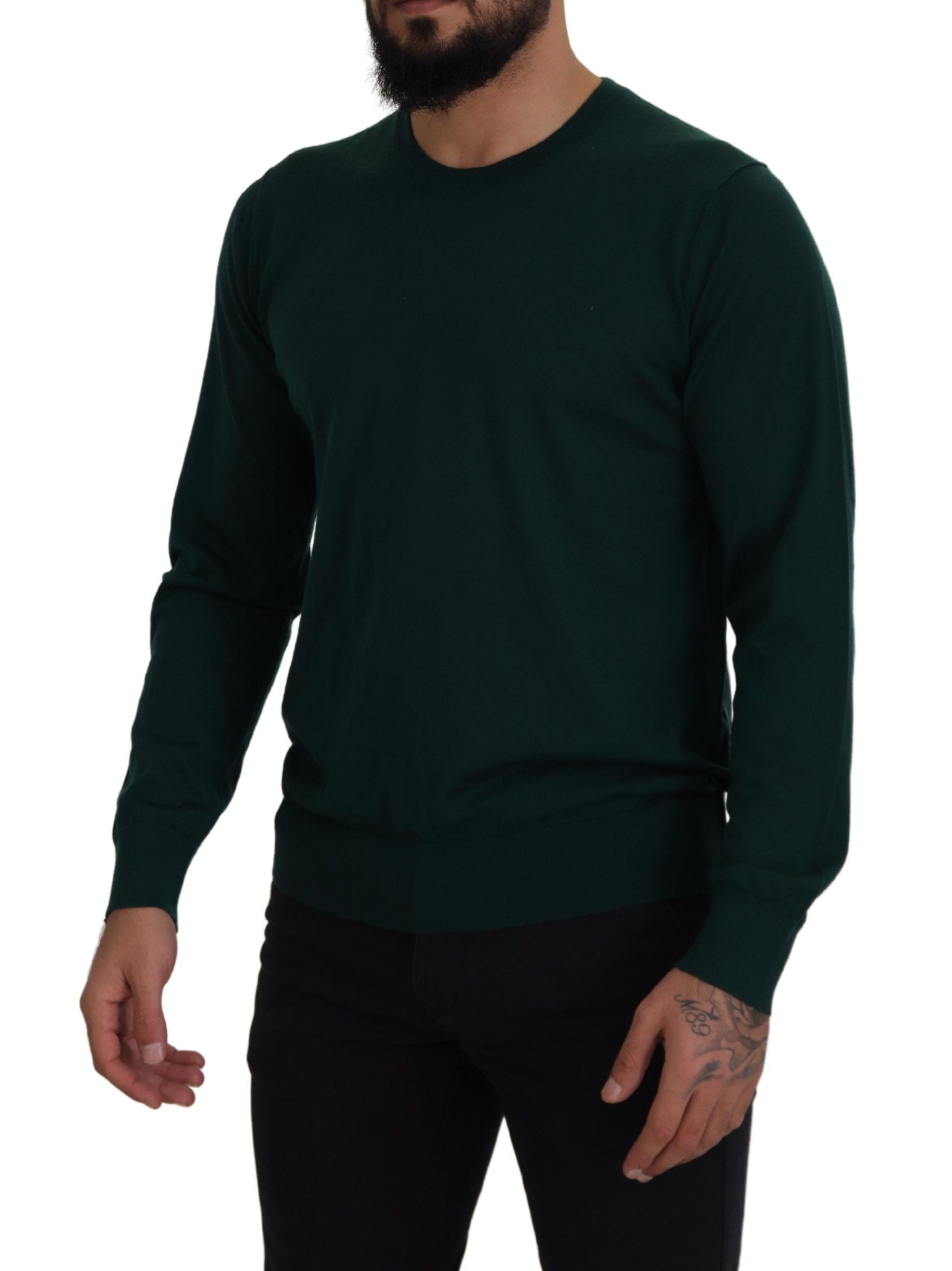 Dolce & Gabbana Green Cashmere Crewneck Pullover Sweater - Zeiniez