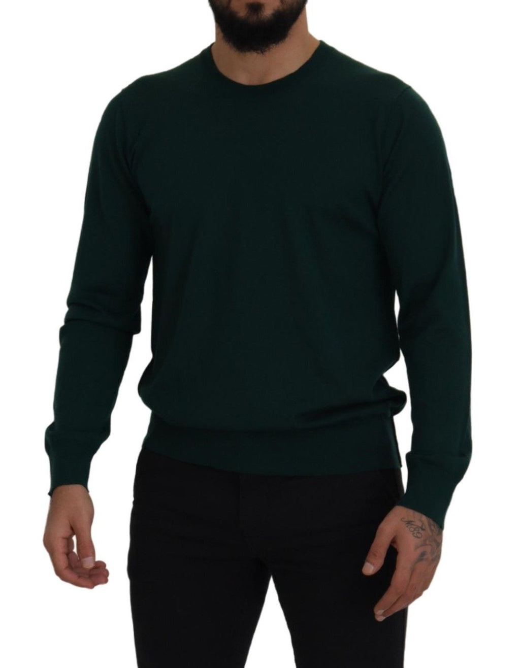 Dolce & Gabbana Green Cashmere Crewneck Pullover Sweater - Zeiniez