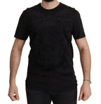 Dolce & Gabbana Black DG Baroque Cotton Crewneck T-shirt - Zeiniez