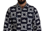 Dolce & Gabbana Blue Denim Stretch DG Crown Logo Casual Shirt - Zeiniez