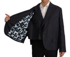Dolce & Gabbana Blue Linen Formal Mens Blazer Jacket - Zeiniez