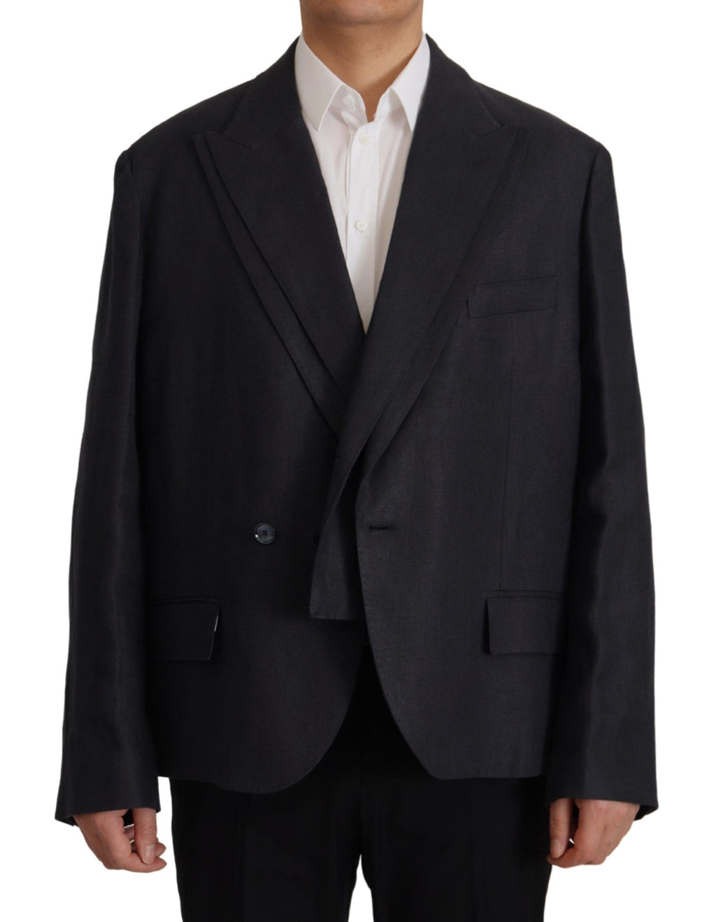 Dolce & Gabbana Blue Linen Formal Mens Blazer Jacket - Zeiniez