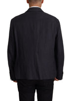 Dolce & Gabbana Blue Linen Formal Mens Blazer Jacket - Zeiniez