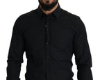 Dolce & Gabbana Black Cotton GOLD Slim Fit Dress Shirt - Zeiniez