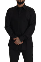 Dolce & Gabbana Black GOLD Slim Fit Tuxedo Dress Shirt - Zeiniez